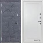 Дверь Дива-97/3 Дуб серый Д-10 Белый софт