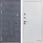 Дверь Дива-97/3 Дуб серый Д-11 Белый софт