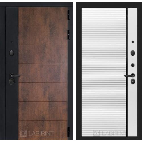 Входная дверь - ТЕХНО 22 - Белый софт, черная вставка 88R