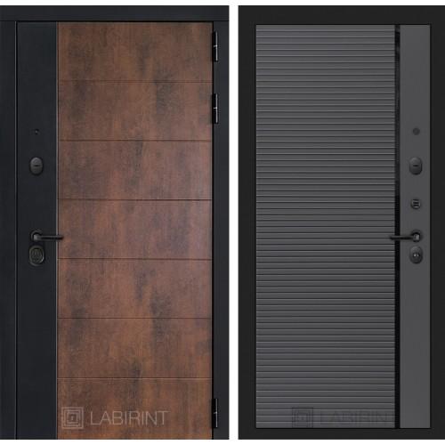 Входная дверь - ТЕХНО 22 - Графит софт, черная вставка 88R