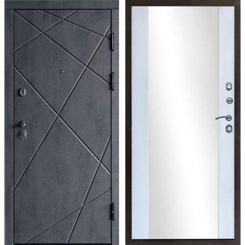 Входная дверь Вектор с Зеркалом белый (TD1)