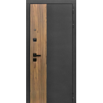 Входная дверь - Модель L-46 - Д-19 (16мм, Грецкий орех + черная патина винорит)