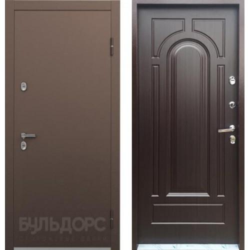 Входная дверь - Дверь Бульдорс ТЕРМО-1Букле шоколад/Ларче темный рис.Т102 хром