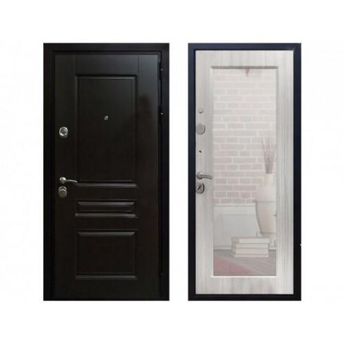 Входная дверь Rex Премиум Н Пастораль с зеркалом Венге / Сандал белый